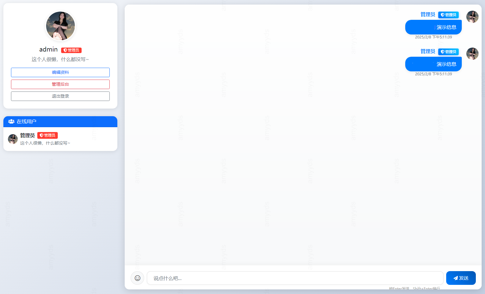 PHP在线聊天系统界面展示