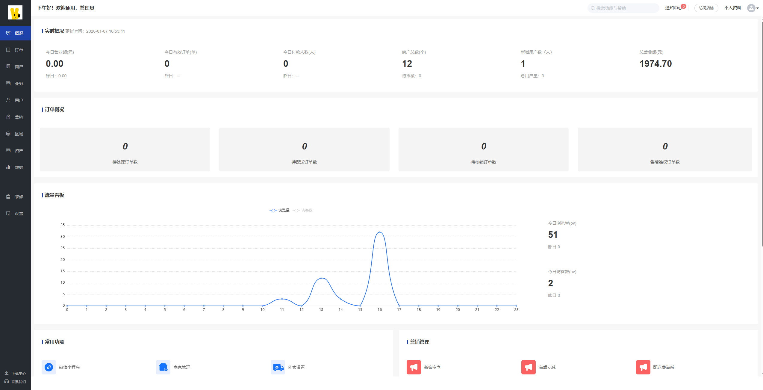 平台商家管理后台界面3