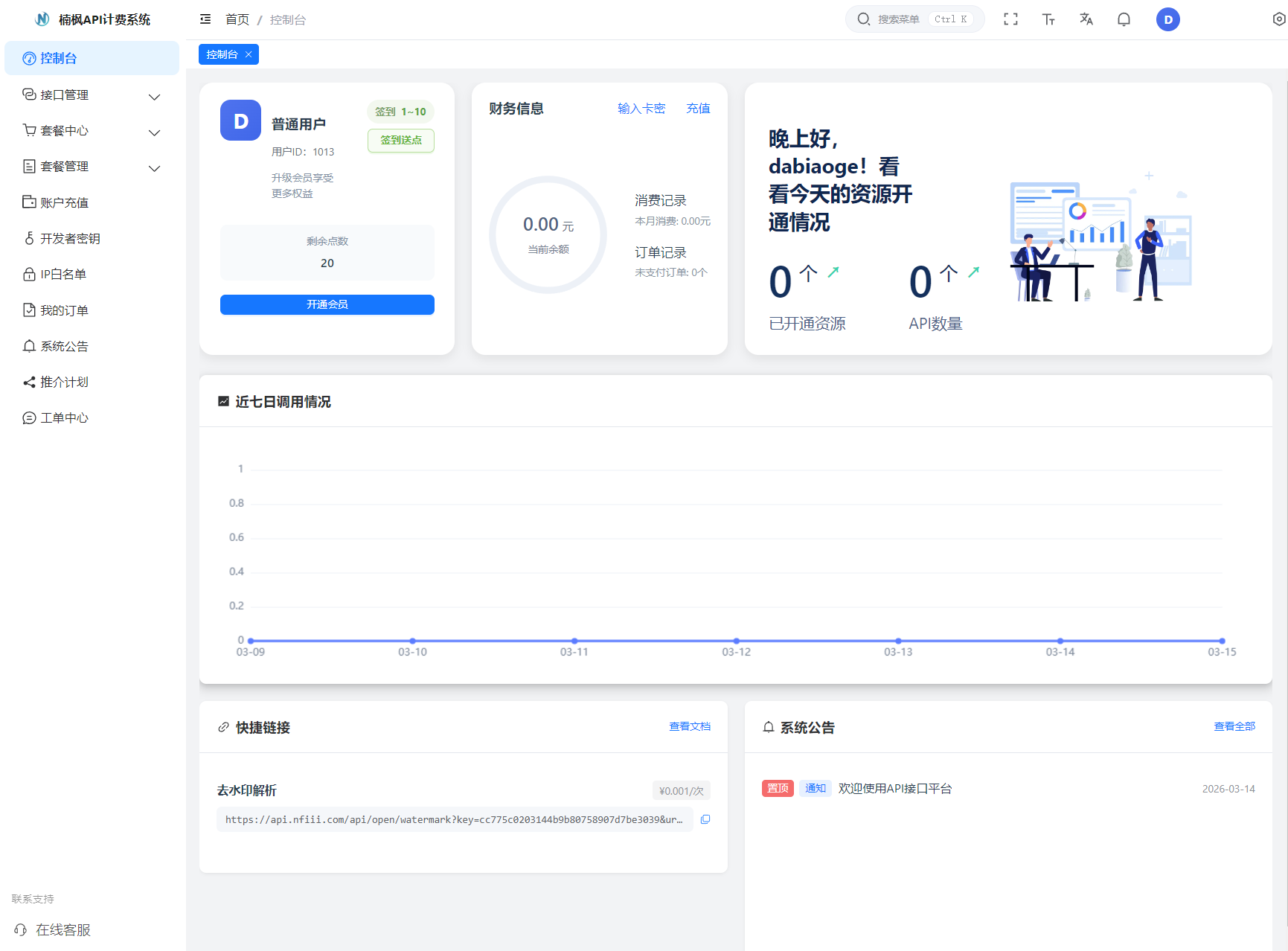 2026解析计费系统接口管理与配置页面