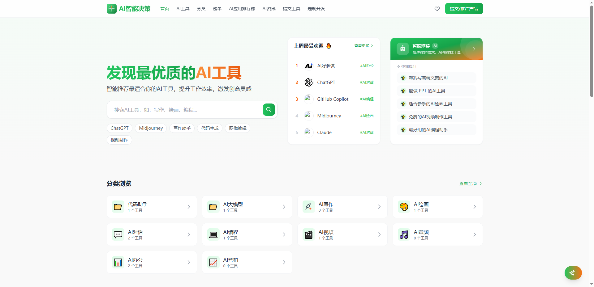 AI导航智能决策系统 AI工具系统源码 含搭建教程插图 AI导航智能决策系统后台界面与功能展示