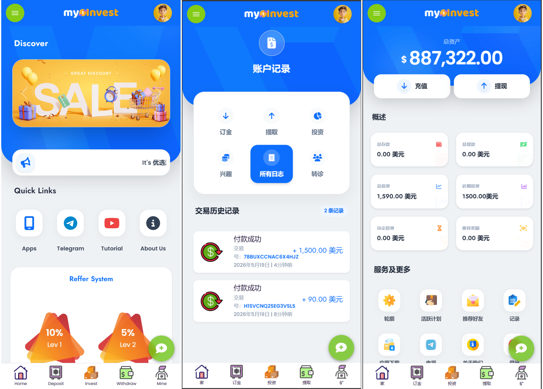 多语言自定义产品系统/企鹅养殖投资返利/一键安装插图2